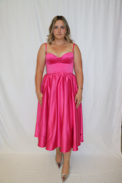 BUSTIER PLEATED DRESS