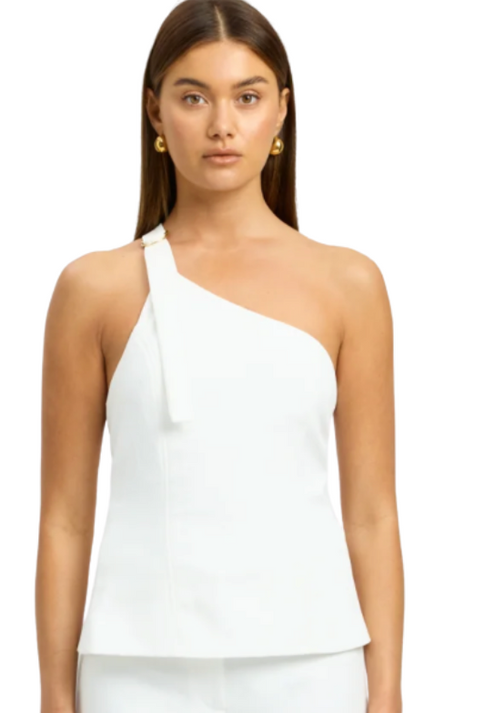 WHITE ARIEL BUCKLE TOP