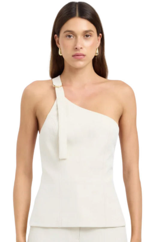 ALMOND MILK ARIEL BUCKLE TOP