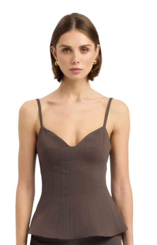 BROWN OYSTER SEAM TOP